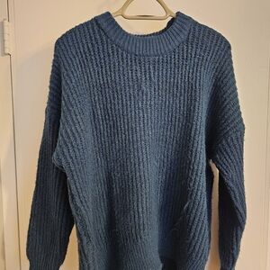 Sonoma Women's Textured Blue Crewneck Sweater XXL